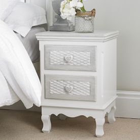 BRITTANY 3 DRAWER BEDSIDE WHITE-GREY